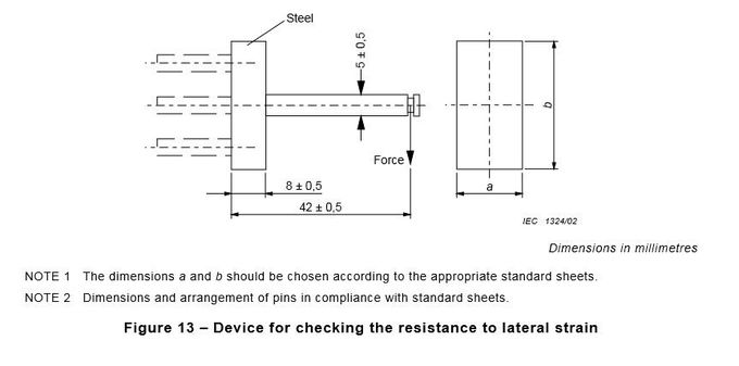 Abbildung 13-Schalter-Leben-Prüfvorrichtungs-Gerät Iecs 60884-1 für die Prüfung des Widerstands der Kraft zur Querdehnungs-5N 0