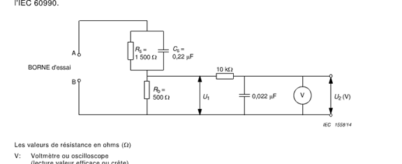IEC 60335-1 Artikel 13 Stromversorgungskapazität Berührungsstrommessschaltung Abbildung 4 0