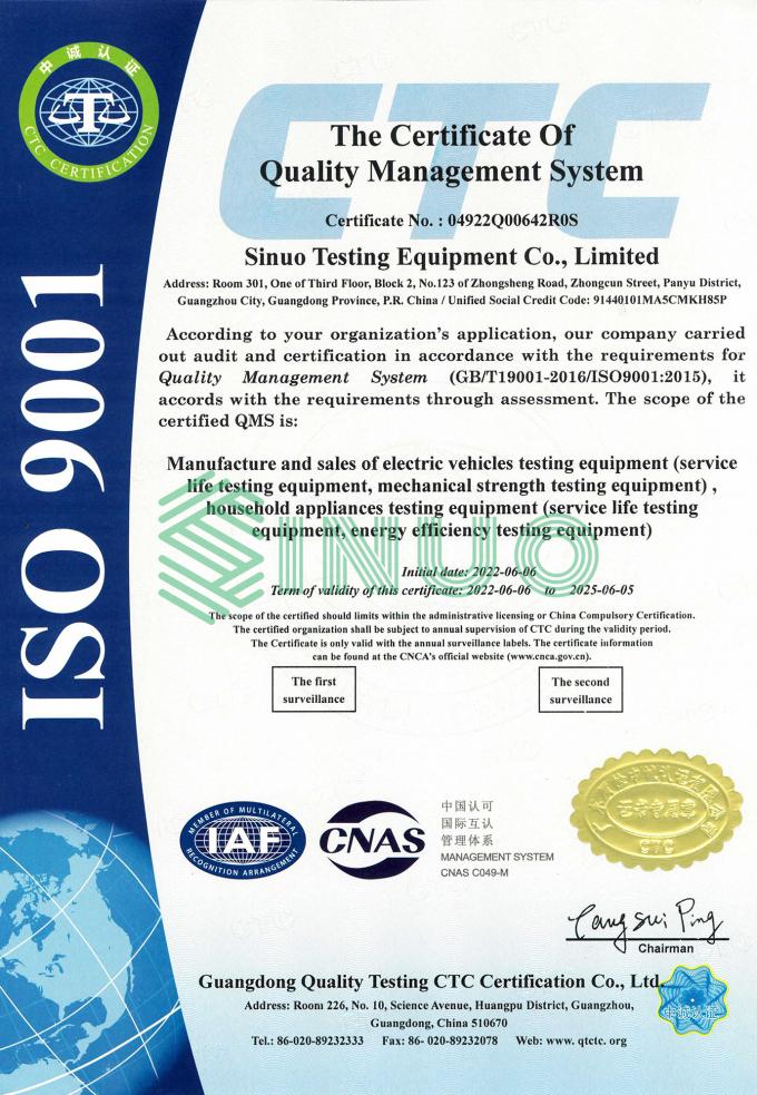 neueste Unternehmensnachrichten über Sinuo führte erfolgreich das ISO9001: Qualitätssicherungs-System-Bescheinigung 2015  0