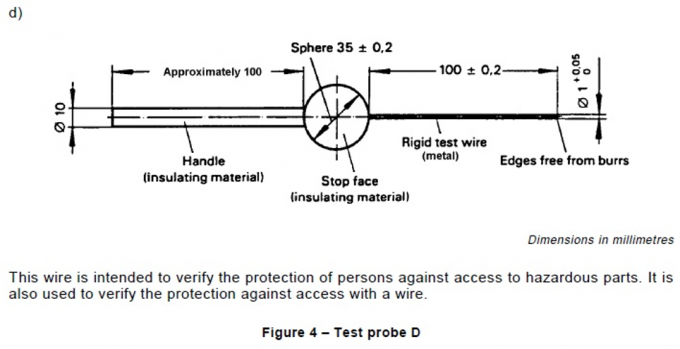 Schutz des Abbildung 4-IEC61032 überprüfen, dass Test-Sonde D für gefährliche Teile prüfen 0