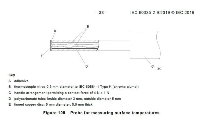 Abbildung 105-Sonde Iecs 60335-2-9 für messende Oberflächentemperaturen 0